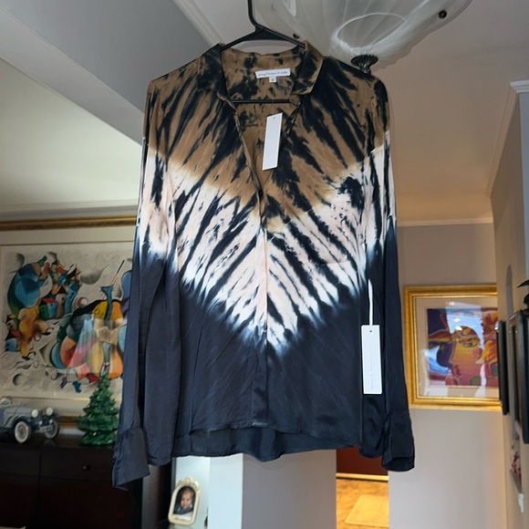 Young Fabulous and Broke Tie Dye Button Down Shirt Sz L - Picture 5 of 12